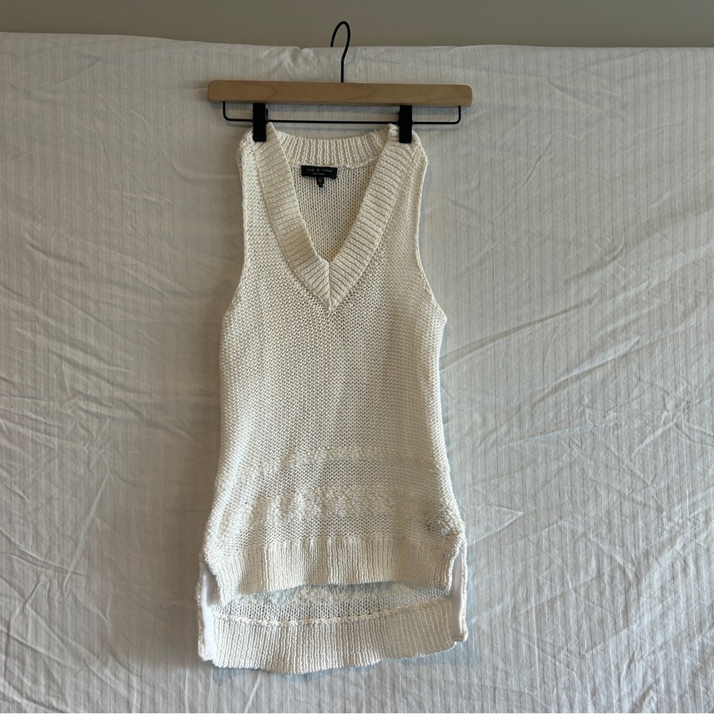 Rag & Bone White Dina Knit Tank XS